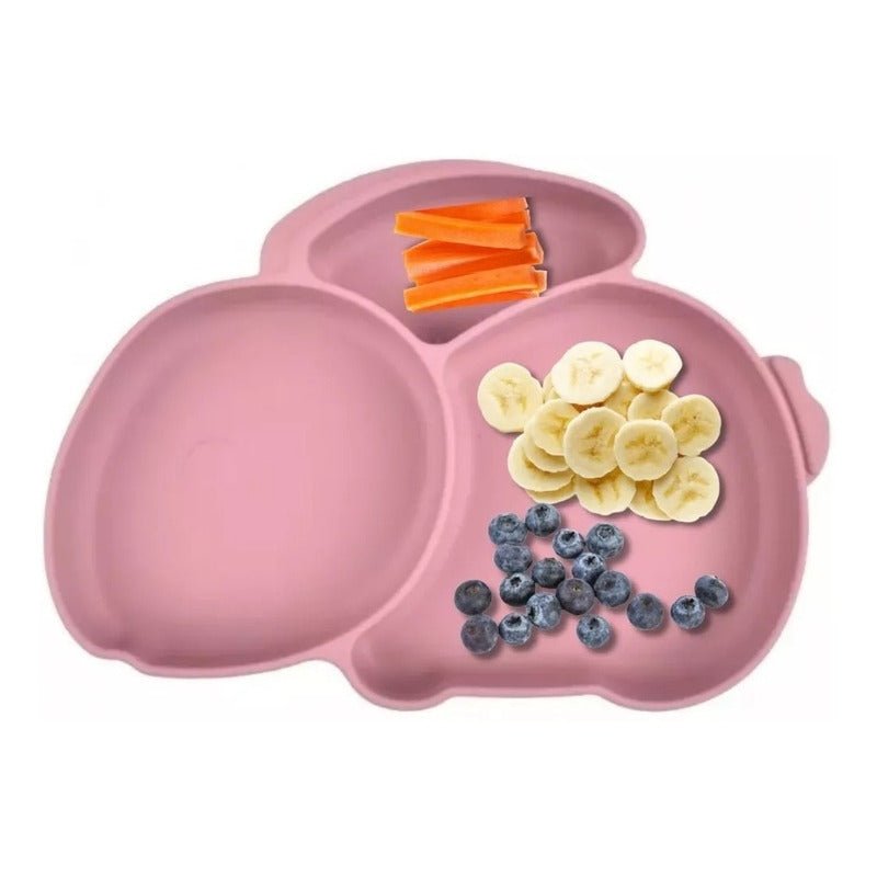 Set De Comida Para Bebé Fibra De Trigo Osito Bpa Free Color Rosa - Mi tienda