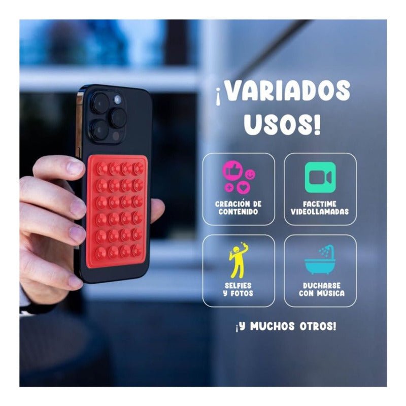 Soporte De Silicona Ventosa Adhesivo Para Carcasa / Celular - Mi tienda