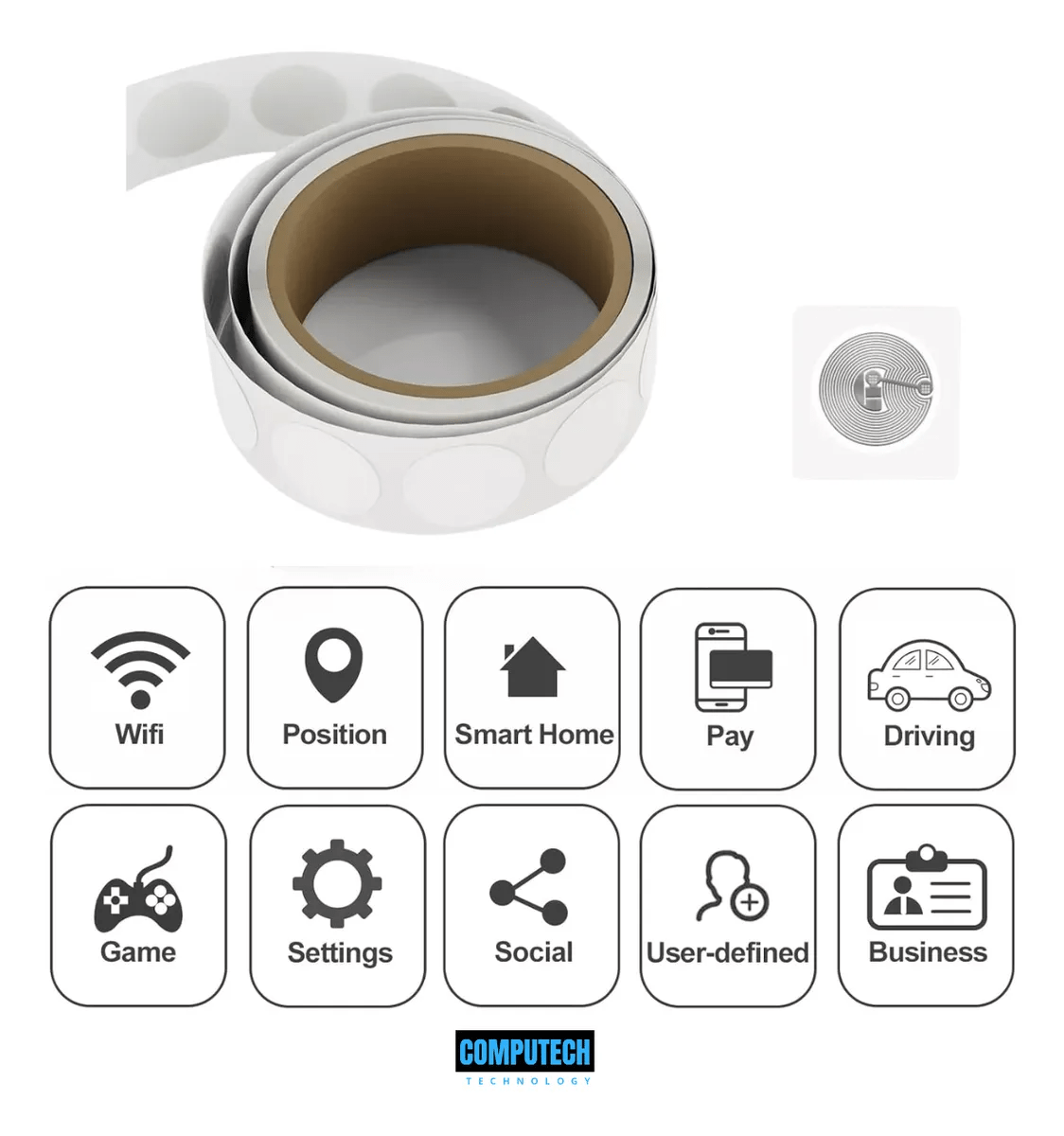 Stickers NFC NTAG215 para Amiibo y automatización Pack de 10 - Mi tienda