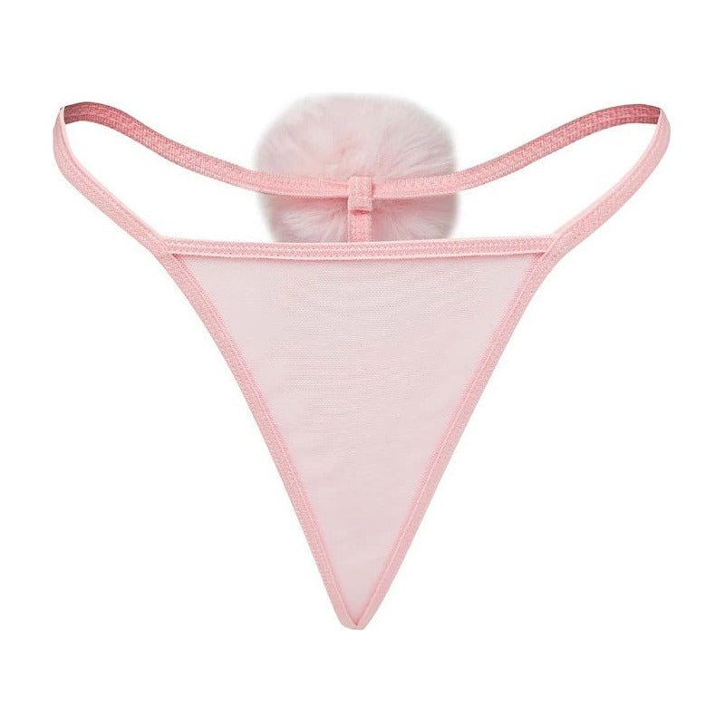 Tanga Colaless Bompacha De Malla Con Diseño De Pompón - Mi tienda
